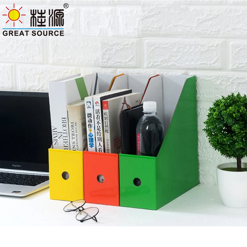 MQQ Foldaway File Holder Newspaper Box 5 Color Per Group Desk Top Organizer Corrugated Magazine Bookend ffice Stationery (10PCS)