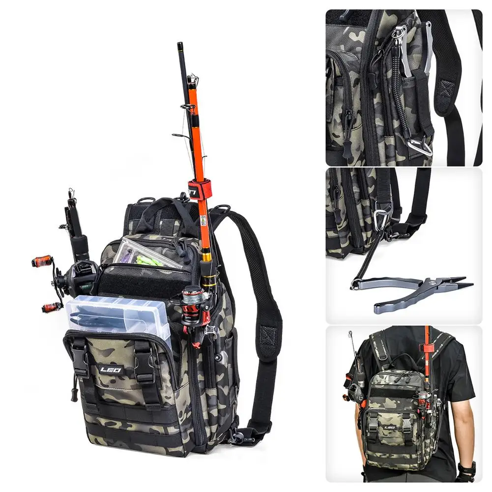 Double Single Shoulder Backpack Fishing Tackle Backpack Large Waterproof  Camouflage Storage Bag With Protective Rain Cover - Fishing Bags -  AliExpress