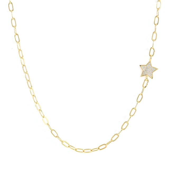 BOAKO Necklace 925 Sterling Silver Jewelry For Women 2020 Sequins Cadena Plata Fashion Jewelry Choker Crystal Gold/Silver #8.5 16