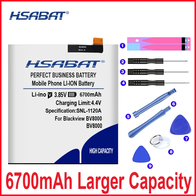 HSABAT 0 цикла 12000 мА/ч, Батарея для Blackview BV7000 BV7000 Pro/BV6000 BV6000S/BV8000 BV8000 Pro/BV9000 BV9000 Pro/BV9500 Pro