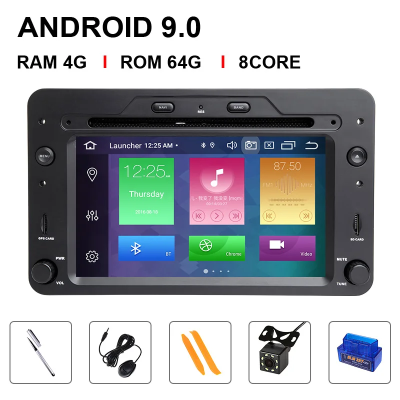 8 Core 64ROM OBD Cam Восьмиядерный DSP 1 Din Android 9 автомобильный Автомагнитола для Alfa Romeo 159 автомобиль Brera spider Sportwagon мультимедийный плеер gps - Цвет: 8 Core 64ROM OBD Cam