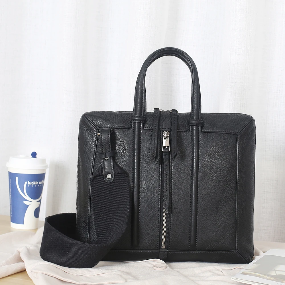 

2019 Men Retro Briefcase Business Shoulder Bag Handbag Bags Leather Laptop Messenger Bags Men's Travel Bags