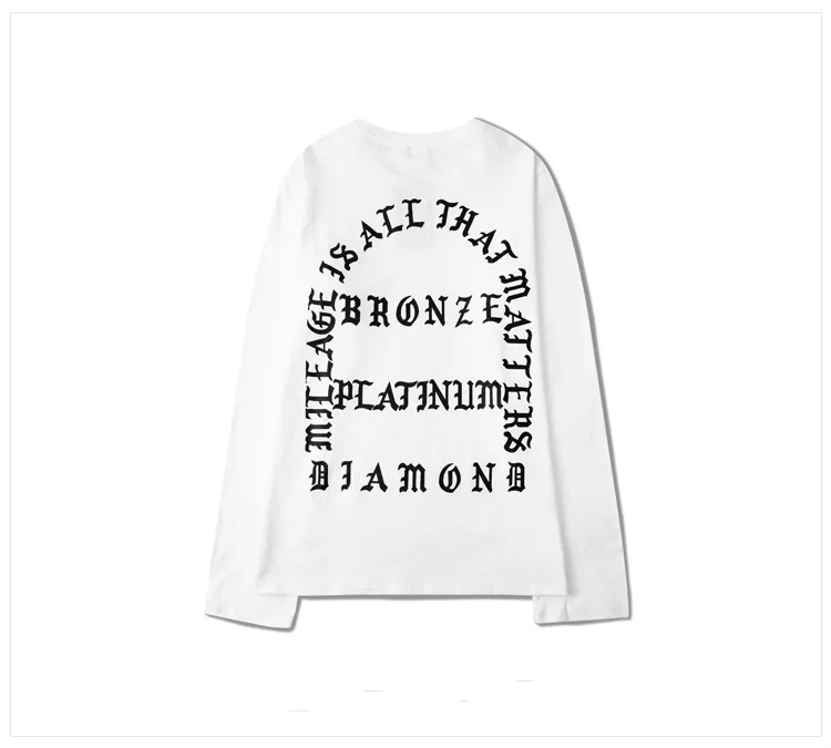Ulzzang корейский стиль High Street бренд Kanye Кокосовая футболка с длинным рукавом буквенный принт пара оверсайз S~ 3XL - Цвет: White2