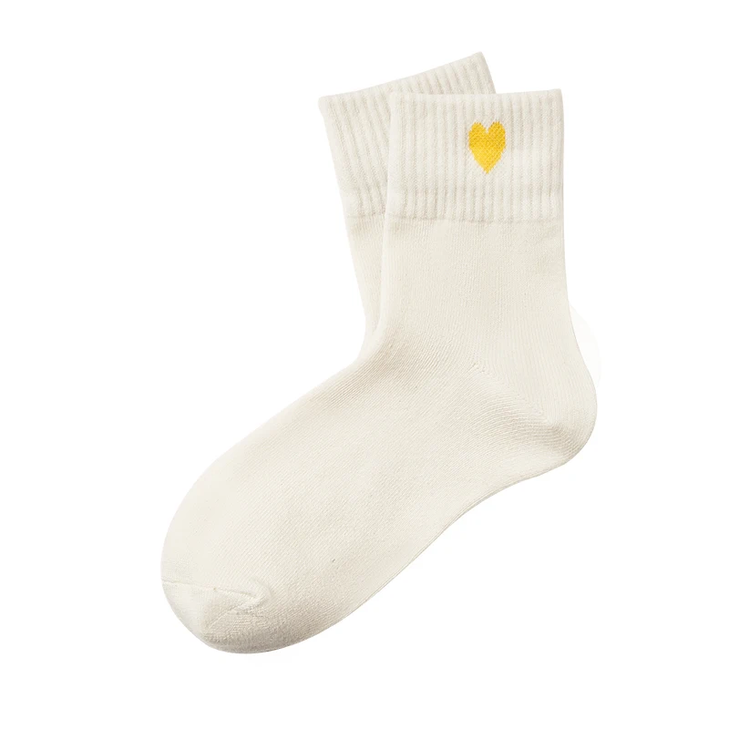 J-BOX, 1-5 пар, женские носки, новые кавайные женские носки, хлопковые полосатые носки с сердечками, модные повседневные носки на осень и зиму, рождественский подарок - Цвет: 1
