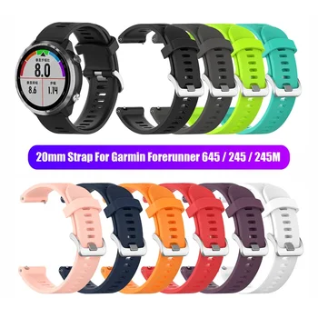 

1Pcs 20mm Sport Silicone Strap Belt For Garmin Forerunner 245 245M 645 Vivoactive 3 Smart Watch Band Colorful Bracelet Wristband