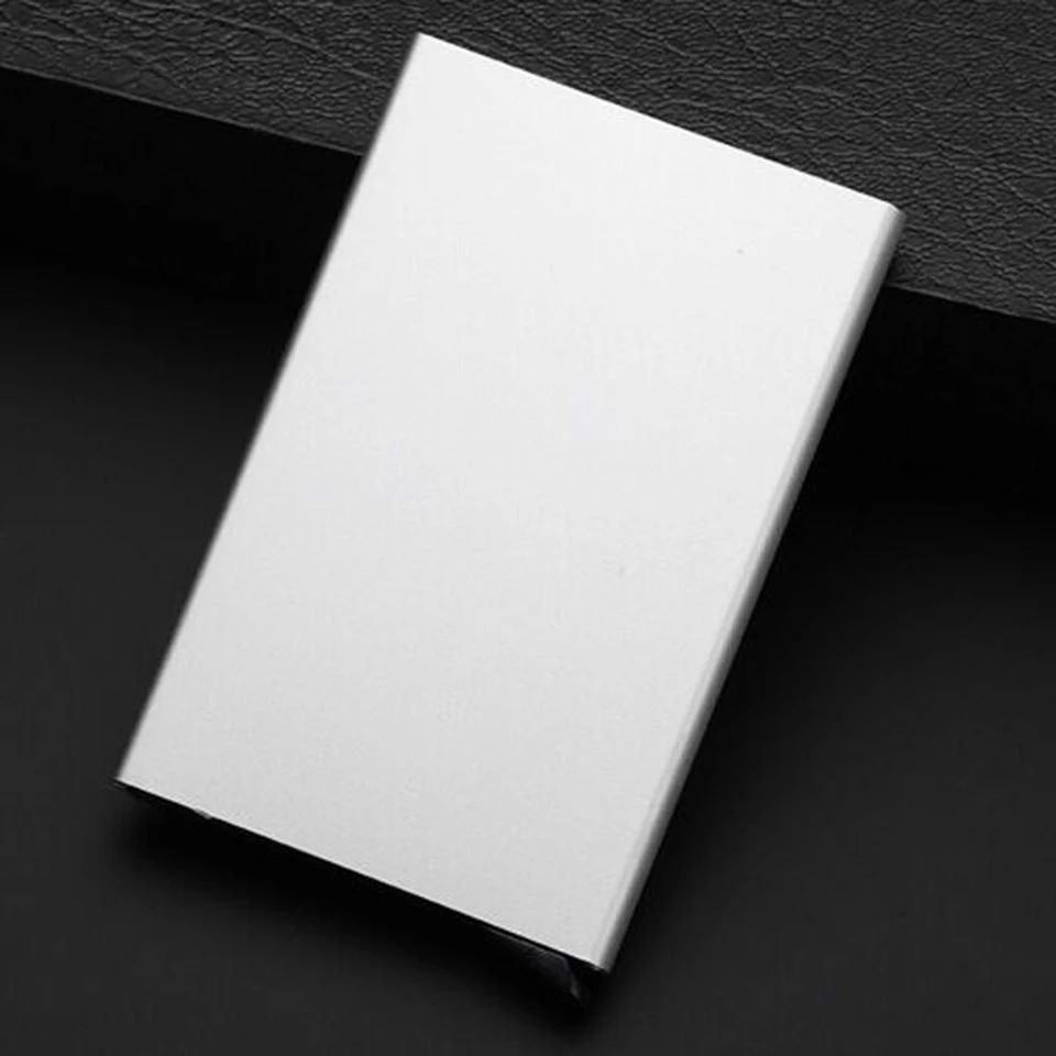 silver color C Oswego алюминиевый держатель для кредитных карт для мужчин тонкий защитный футляр для удостоверения личности RFID Автоматический чехол для банковских карт унисекс мини кошелек - Цвет: silver color C