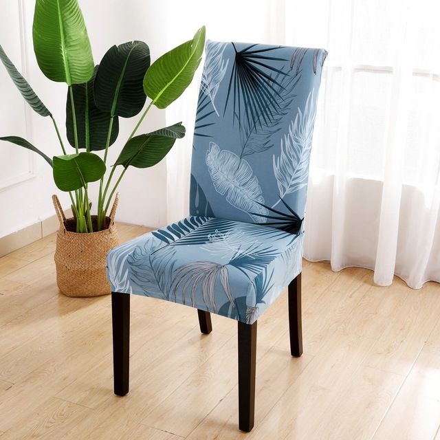 Series Chair Cover for Dining Room Banquet Hotel Kitchen Spandex Stretch Print Chair Covers Removable Washable Seat Decor