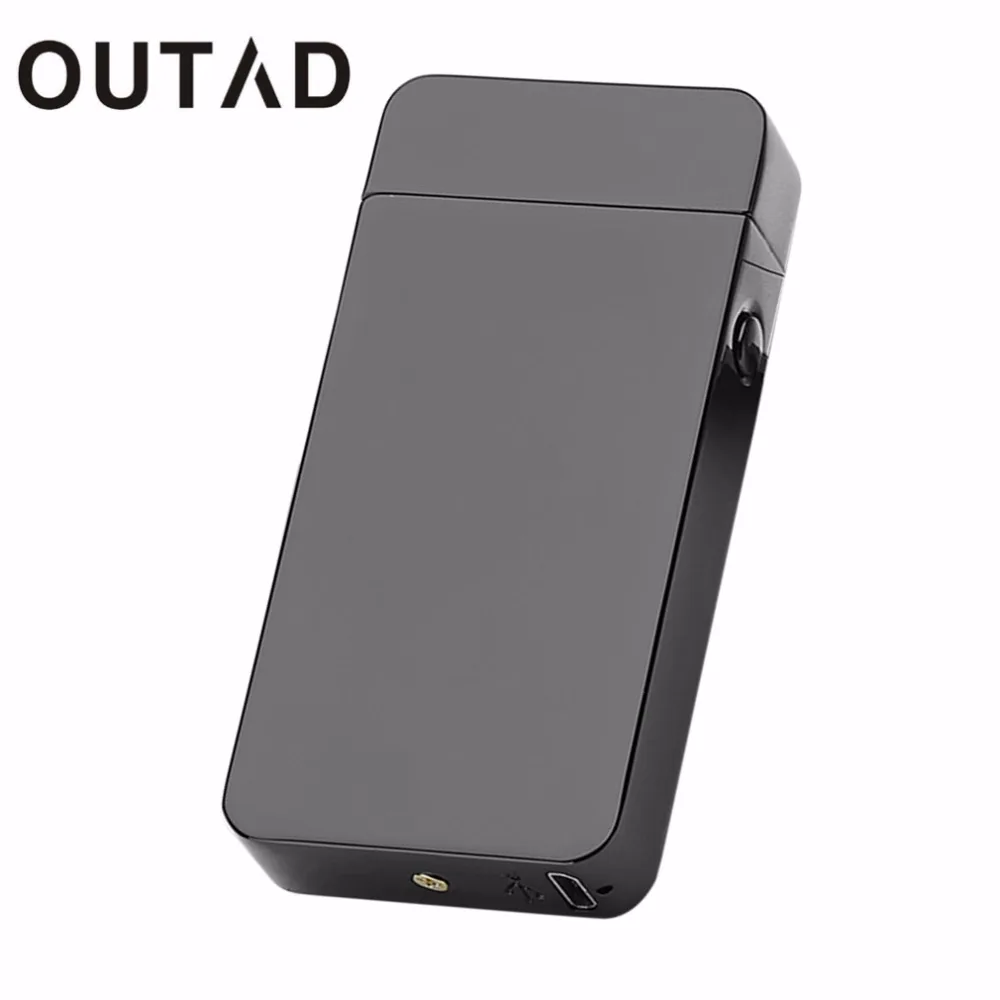 USB электрическая зажигалка с двойной дугой металлическая беспламенная Зажигалка