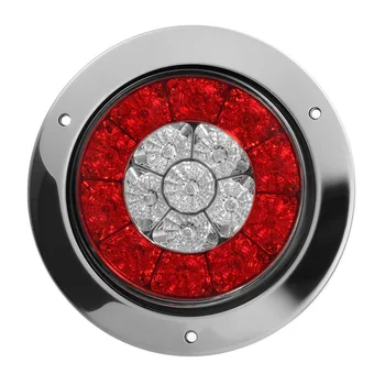 

Red+White Tail Lights Stop Turn Signal Backup 4 Inches Trucks Trailers