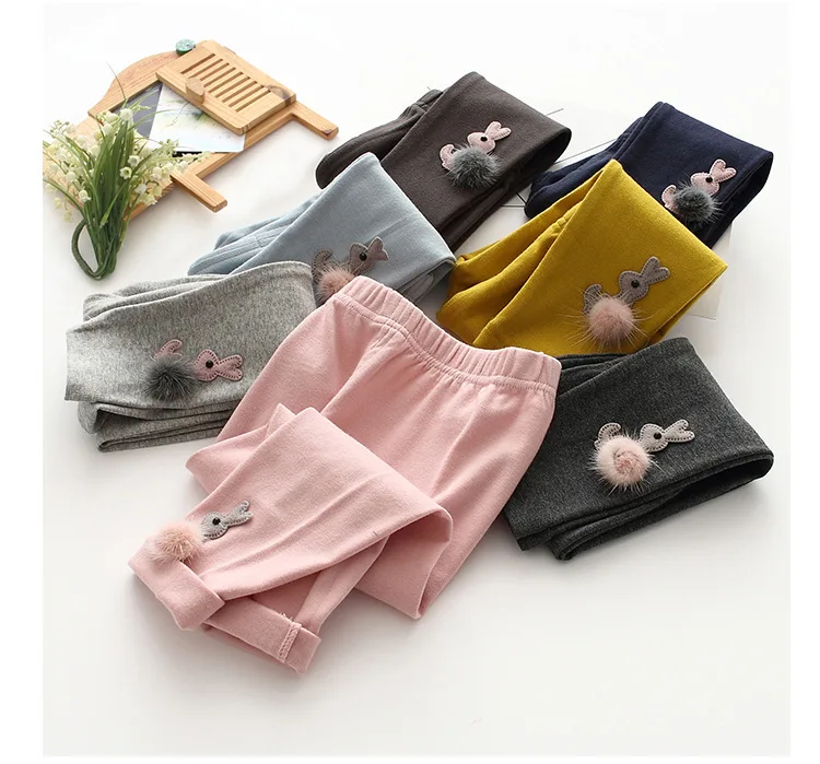 Spring And Autumn New Style GIRL'S Leggings Supplement Furry Bunny Children Trousers