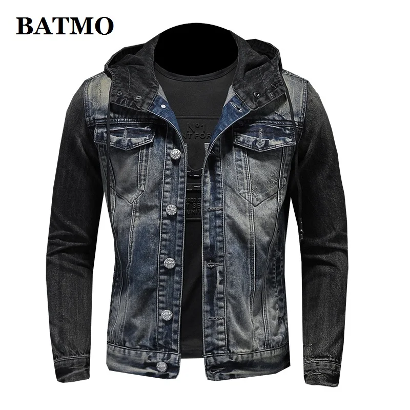 

BATMO 2023 new arrival high quality casual denim hooded jackets men,men's casual jackets,plus-size M-4XL H0613