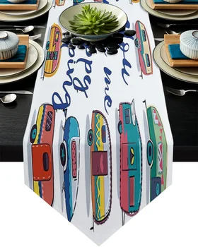 

Cartoon Cute Car Table Runner Wedding Table Decoration Flower Cake Tablecloth Dining Table Decoration for Banquet
