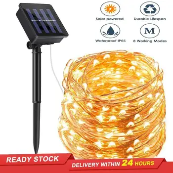 

8 Modes Outdoor Solar String Fairy Lights 10M 20M LED Solar Lamps 100/200leds Waterproof Christmas Decoration for Garden Street
