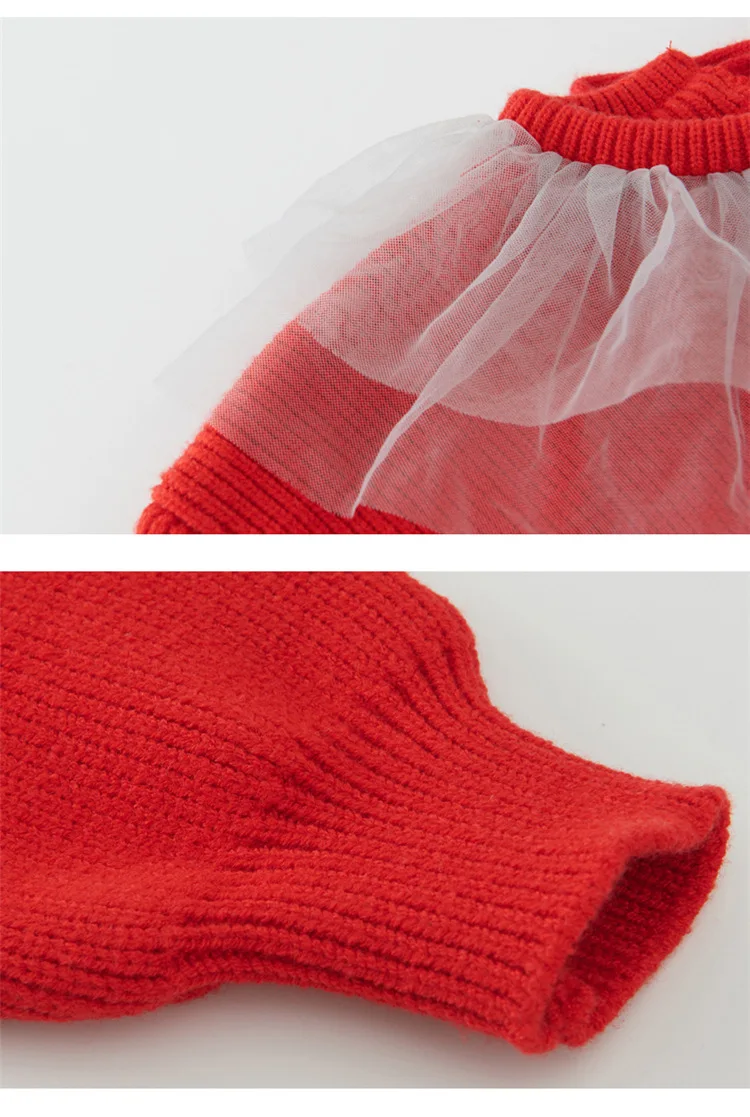 Модная детская одежда для девочек Однотонные вязаные свитера и трикотажное платье на бретелях комплекты из 2 предметов осенняя одежда для маленьких девочек эластичные кружевные комплекты