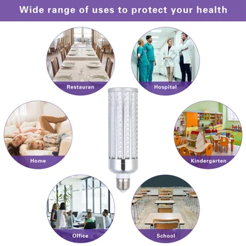 

UV 60W Germicidal Lamp Smart LED UVC E27 Household Ozone Disinfection Light Bulbs Sterilization Ultraviolet Sterilizer Lamp