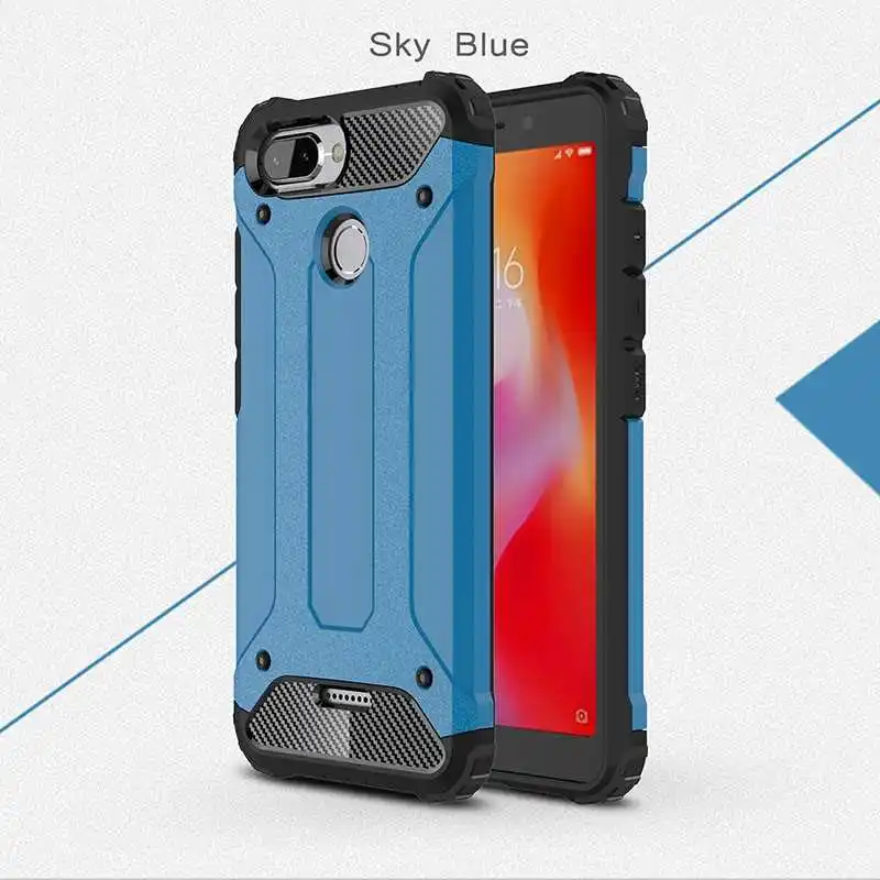 Железная Броня Mokoemi, противоударный чехол 5,45 дюйма для Xiaomi Redmi 6, чехол для Xiaomi Redmi 6, чехол для телефона - Цвет: Sky Blue