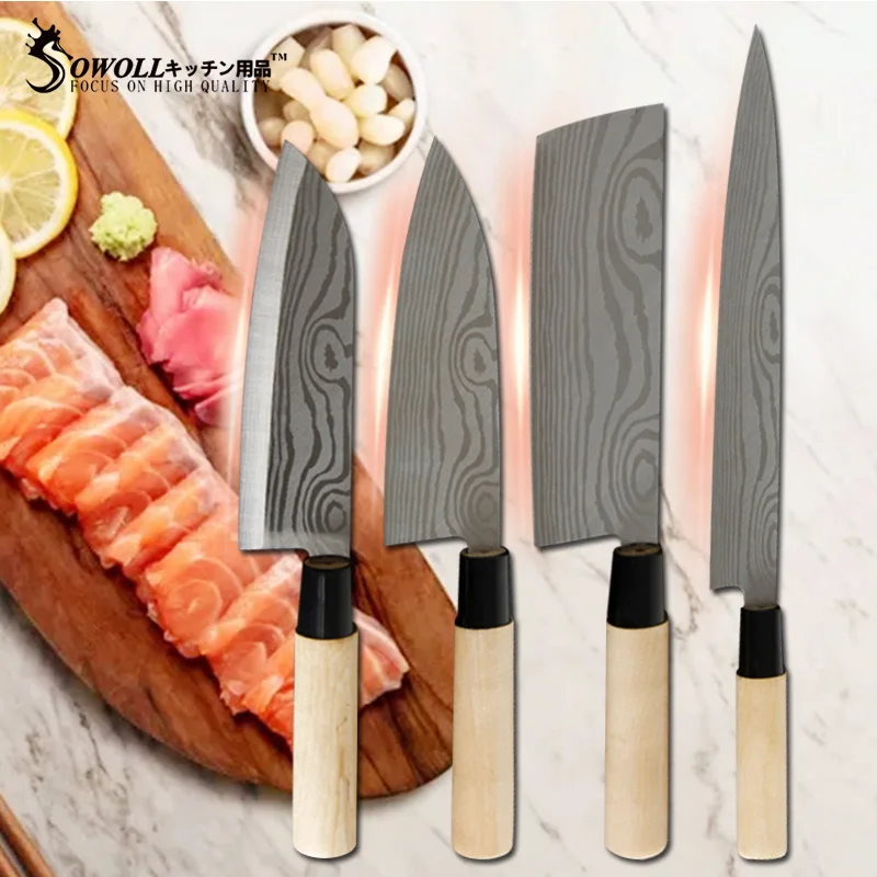 Набор кухонных ножей из дамасской нержавеющей стали 9 ''Sashimi 6,5'' Santoku разделочный нож шеф-повара нож из кости рыбы овощи суши мясо ножи