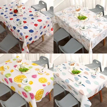 

Disposable Tableware PVC Waterproof Fruit Pattern Table Cover Birthday Home Decoration Strawberry Lemon Oil-proof Tablecloth