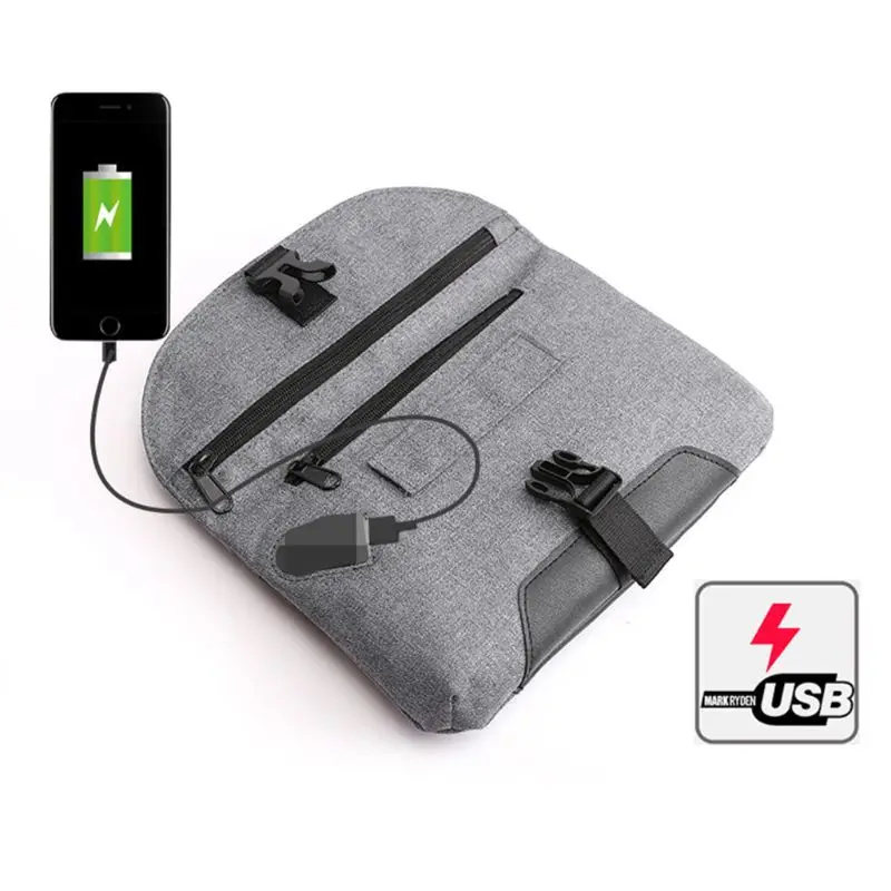 Мужская нейлоновая поясная сумка с usb зарядным портом, дорожная сумка через плечо
