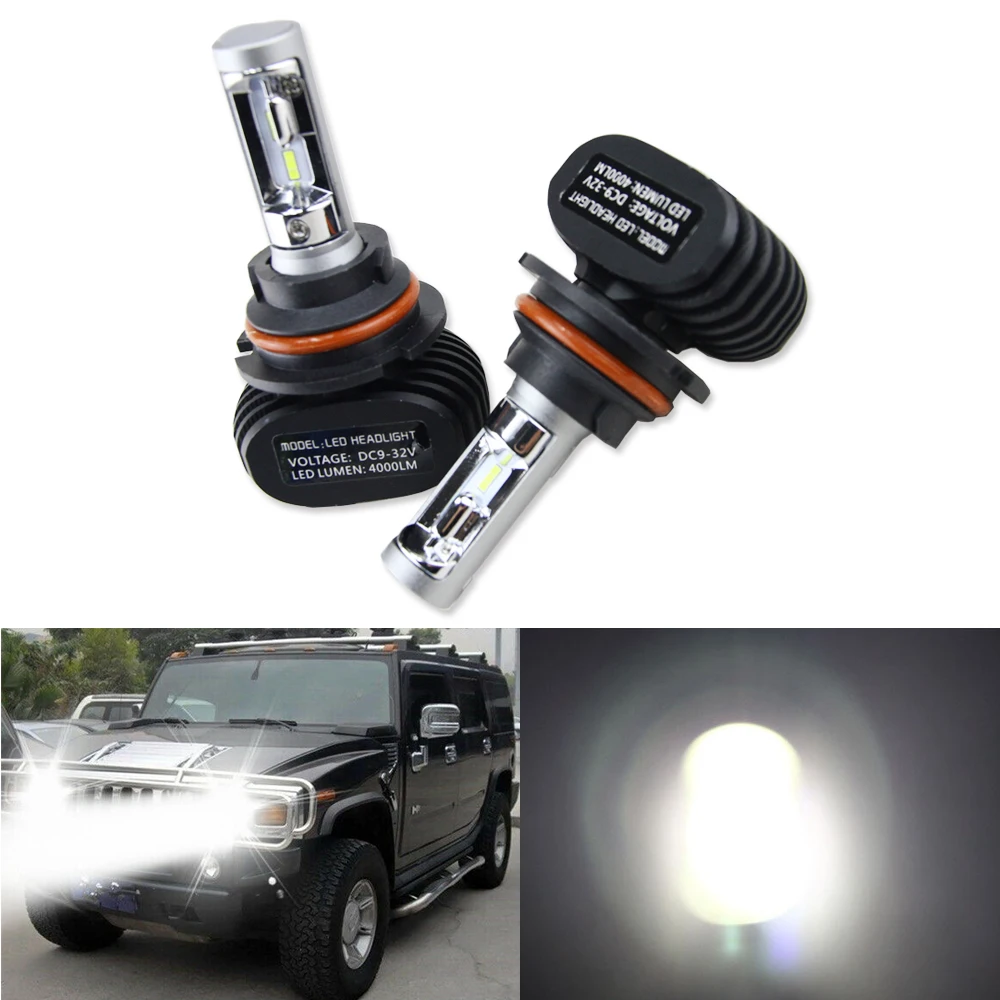 

2pcs 9007 HB5 LED Headlight Bulbs Kit for Hummer H2 2003-2009 High Low Beam 6500K