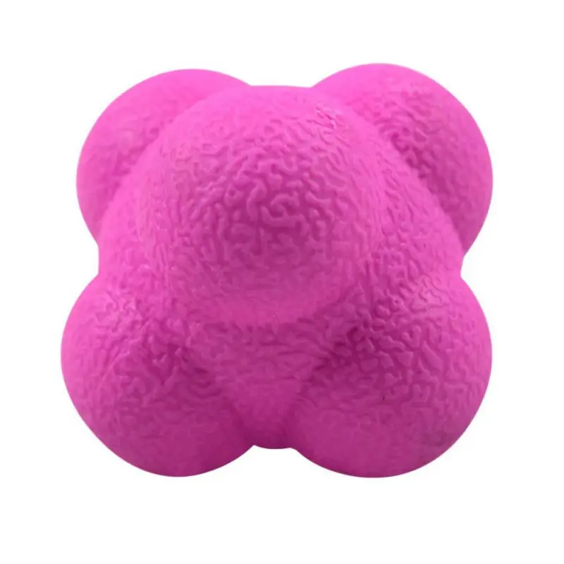 New Arrival Outdoor Sports Silicone Hexagonal Ball Solid Fitness Training Reaction Ball High Level - Цвет: Розовый