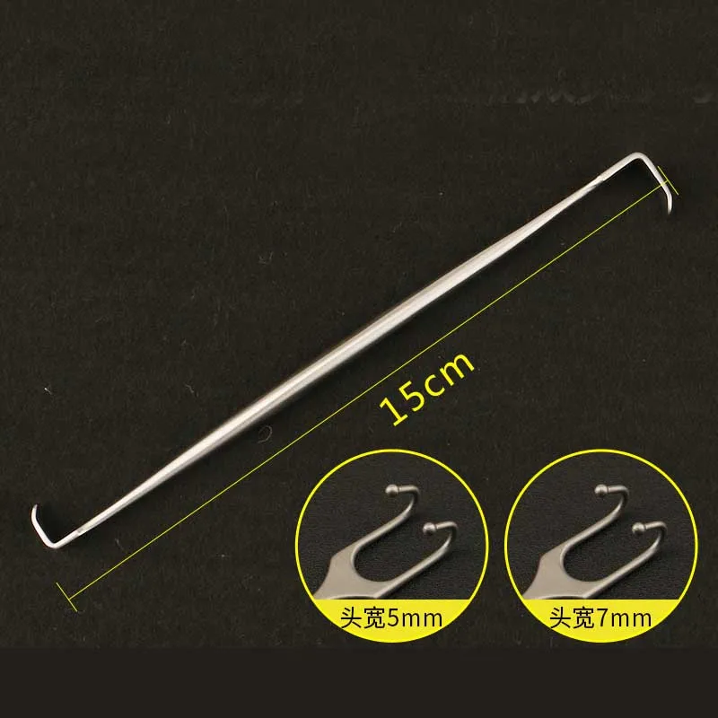 Mandibular right angle hook double head stainless steel nose plastic surgery instrument nose hook L type nose deep pull hook - Цвет: pink