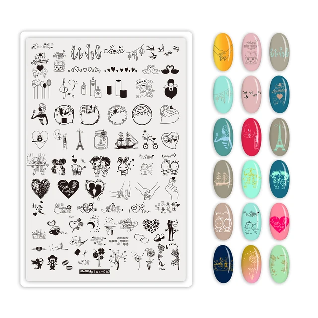 1PC**9.5X14.5cm Nail Art Stamping Plate 304 Stainless Steel Templates  Plates Image--Unique Design/Lace design nail Stamp Plate 62