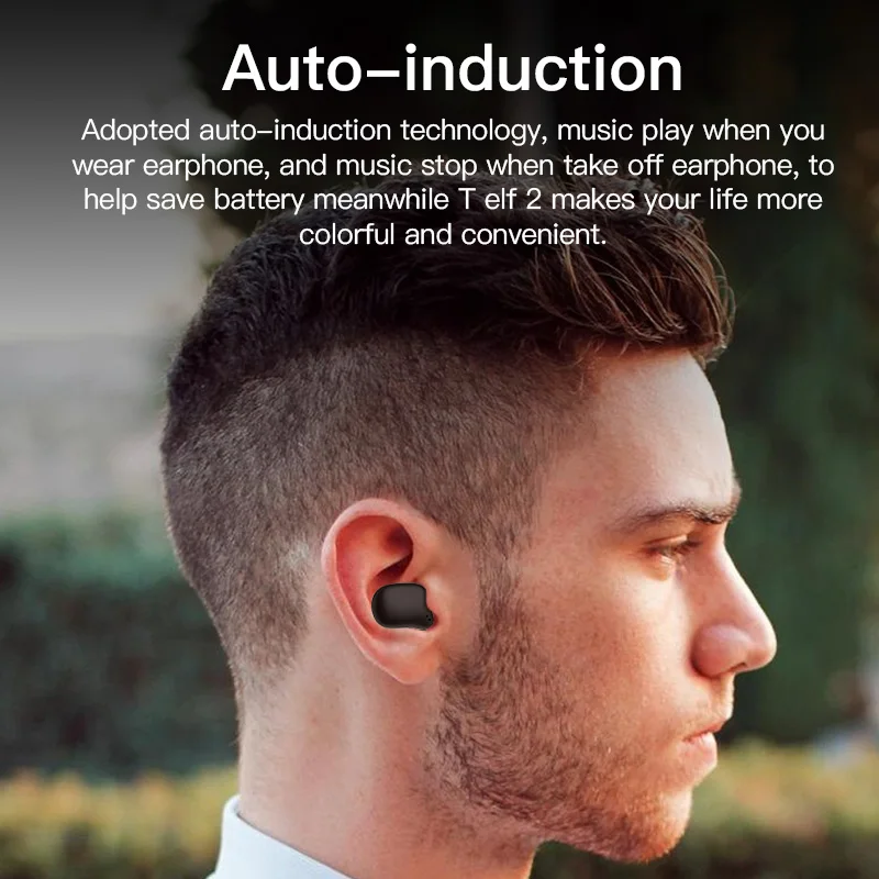 Bluedio T-elf 2 earbuds TWS Bluetooth Earphone 5.0 sport wireless earphone original with charging box for music and cell phones