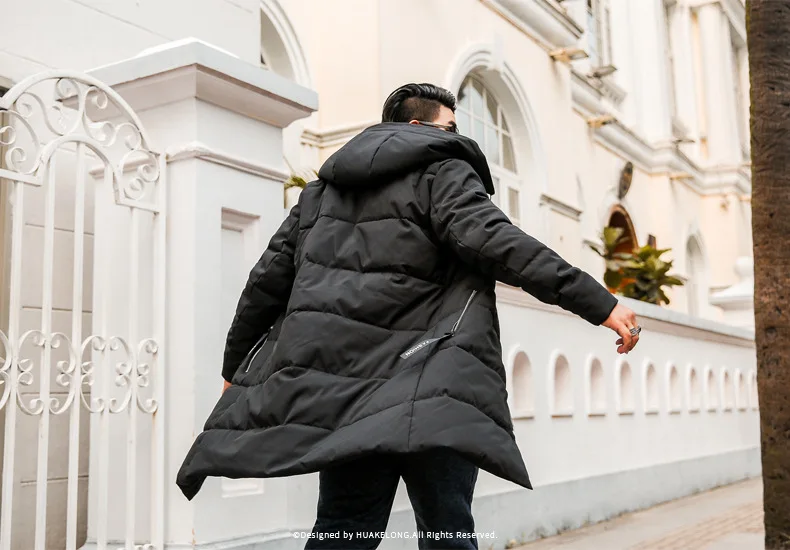 Новая одежда Куртки Бизнес длинное Толстое Зимнее пальто Мужская однотонная парка модное пальто плюс размер 8XL верхняя одежда QQ025
