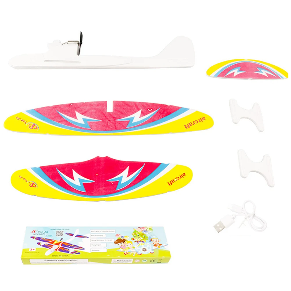 DIY Hand Throw Electric Fly Back Aircraft Airplane Outdoor Launch Glider Plane Rechargeable Glider Education Kids Toy