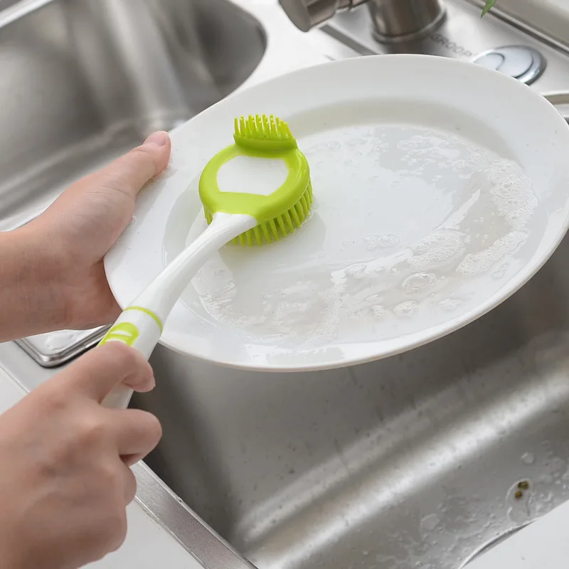 Кухонная силикагелевая щетка для чистки кастрюль полезный продукт мытье посуды щетка для посуды многофункциональная дезактивация длинная рука