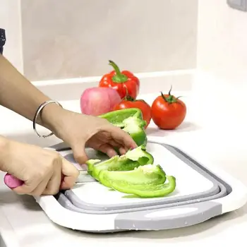 

Foldable Multi-Function Chopping Cutting Board Collapsible Colander Vegetable Fruit Washing Basket Bowl Kitchen Organizer Tool