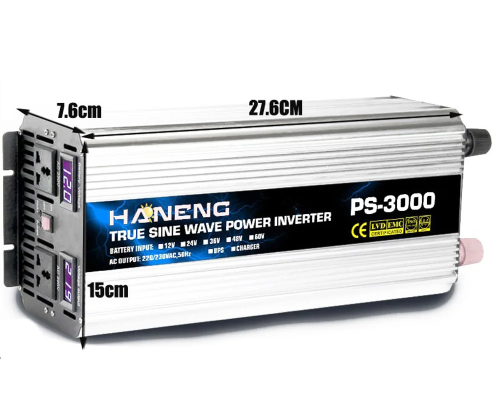 Чистая Синусоидальная волна солнечный инвертор 3000 Вт/6000 Вт DC12V AC220V домашний источник энергии автомобильный инвертор генератор