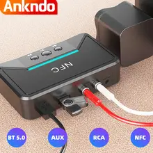 ANKNDO – adaptateur Bluetooth Bluetooth 3.5Mm, récepteur bt 5.0, Jack Aux stéréo Rca, Nfc, connecteur rapide, lecteur de carte Usb, transmetteur de contrôle de musique