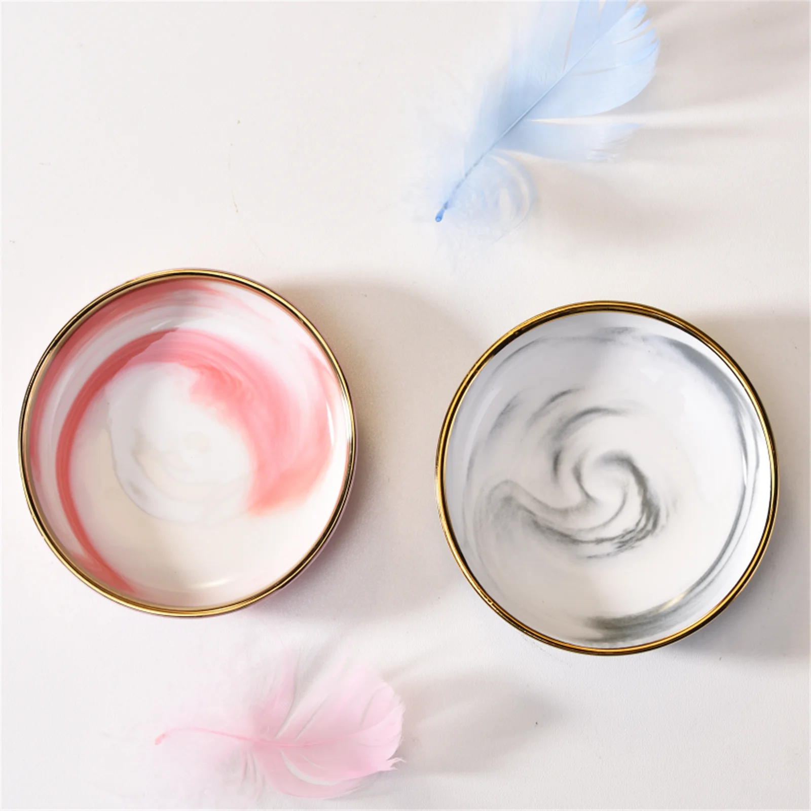 Nordic Ceramic Small Jewelry Dish Earrings Necklace Ring Storage Plates Fruit Dessert Display Bowl Decoration Sauce dish
