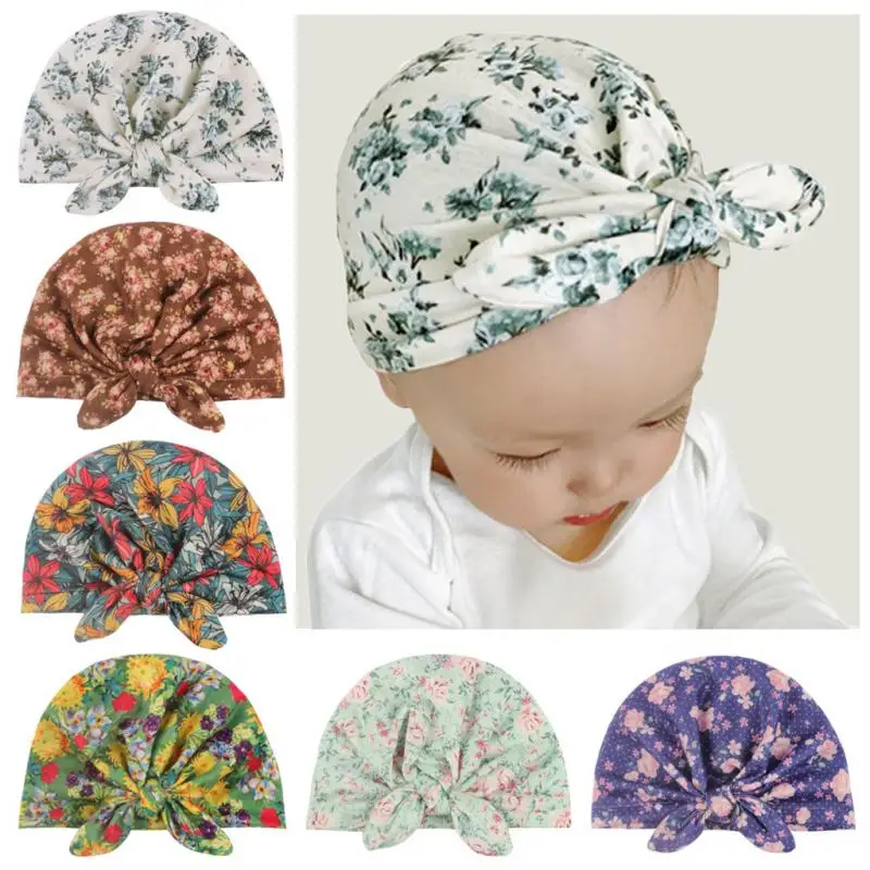 

Children's Spring and Autumn New Printed Sleeve Cap Hot Selling Baby Rabbit Ear Printed Hat