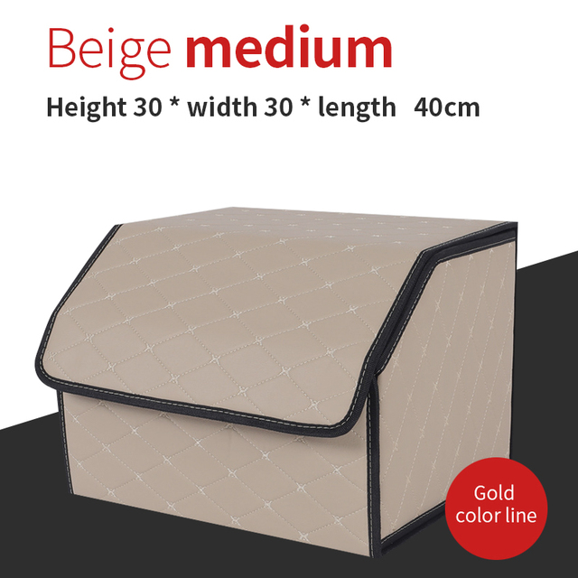 Trunk Organizer Storage Box Collapsible Back Seat Organizer Trunk Bag Tool Bag PU Leather Stowing Tidying Auto Accessories