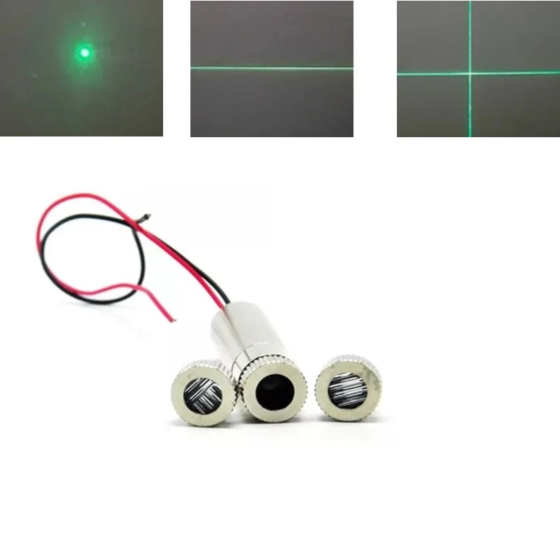 515nm 520nm Laser 10mw Adjustable Dot Line Cross Green Laser Module Diode  3V-5V 12x45mm adjustable 515nm 30mw green laser diode module dot line cross with holder and adapter for alignment dc12v