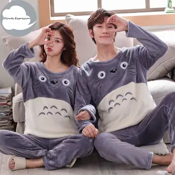 

Winter Flannel Pajama Set Women Thin Fleece Sleepwear Women's Pyjama Set Casual Pijama Hombre Warm Couple Pajamas XXL Homewear