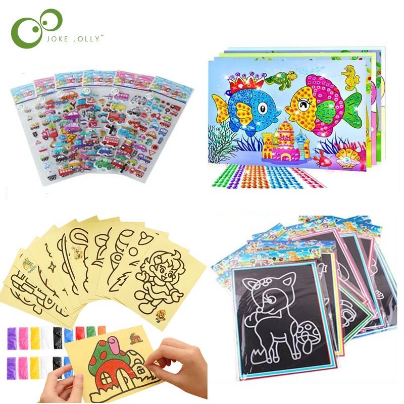 Блокнот для рисования Magic Scratch Art 26 шт. наклейки в виде открыток с песком алмазная