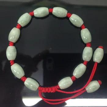 

Natural Emerald beads Bracelet Handmade Elastic Bangle Charm Jewellery Accessories Hand-Carved Man Woman Amulet