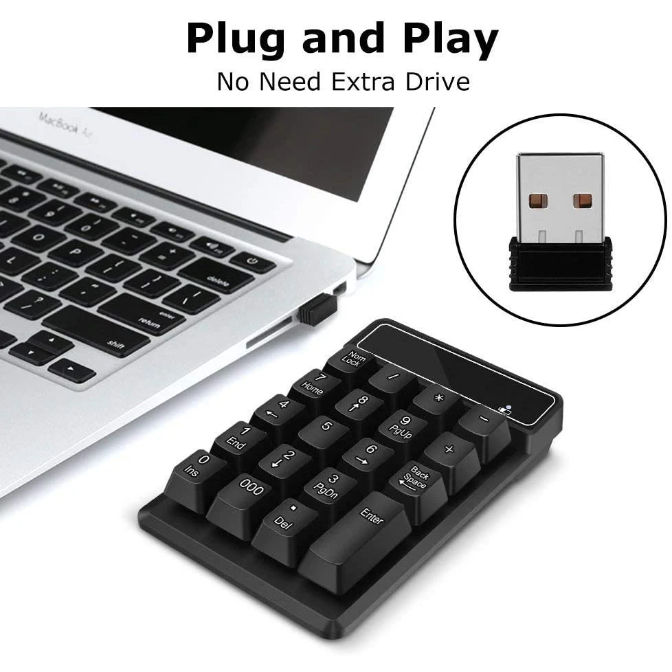 teclado numérico de contabilidade financeira portátil da almofada do número mini usb extensões do teclado para notebook do desktop do portátil