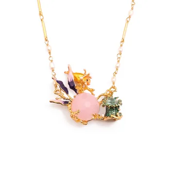 

2020 Rushed Kolye Choker Moana New Marine Life Series Small Fish Necklace Fashion Temperament Gem Short Clavicle Chain Woman