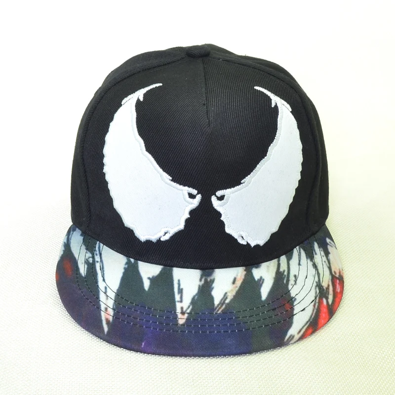 Venom Кепки Snapback Косплэй Бейсбол Кепки, головной убор в хип-хоп стиле, регулируемый Для мужчин Для женщин унисекс с принтом «Человек-паук» аниме-шляпа