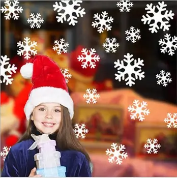 

Christmas flower sticker red white window sticker Christmas decorations electrostatic glass window