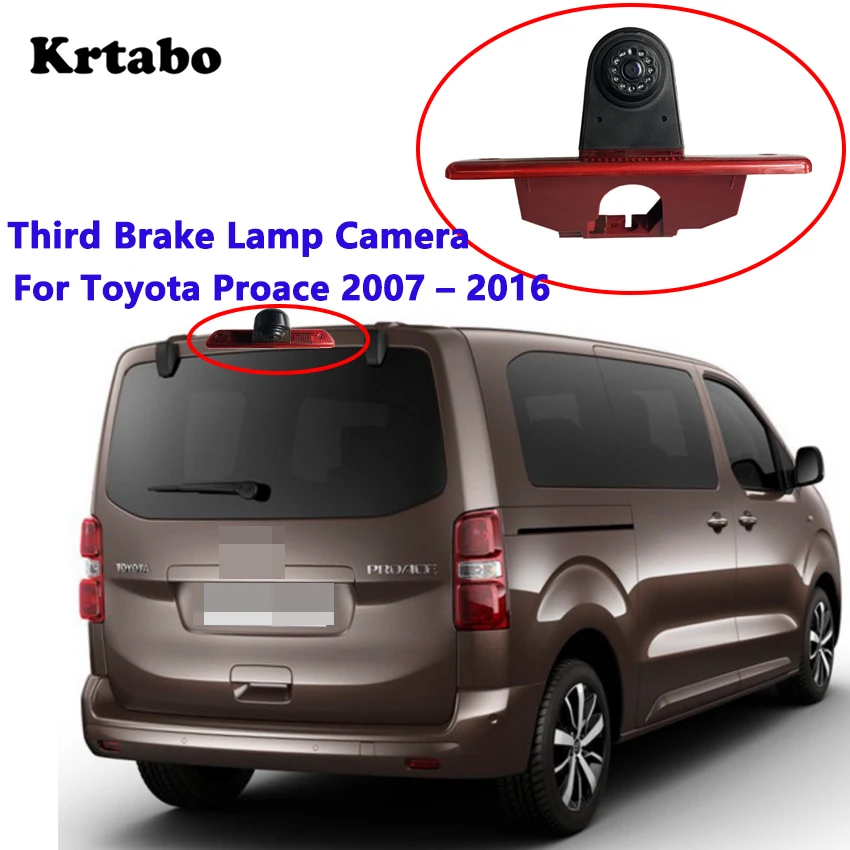 Для Toyota proace 2007- широкоугольная Высокая Тормозная лампа full hd заднего вида IR ночного видения автомобиля третий тормозной свет камеры