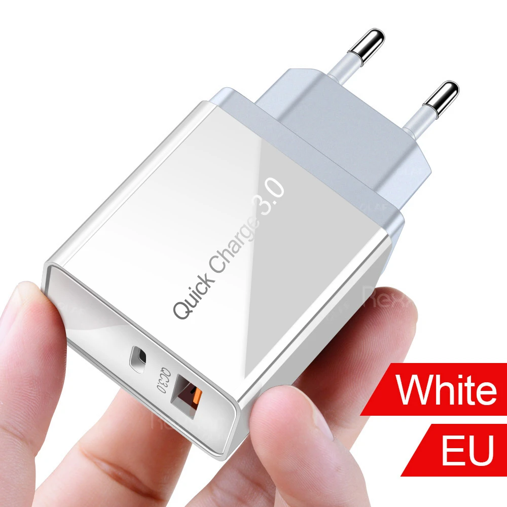 Быстрая зарядка 4,0 3,0 USB зарядное устройство Быстрая зарядка для samsung iphone huawei FCP AFC SCP QC 3,0 4,0 Мобильный телефон Тип C PD зарядное устройство - Тип штекера: 1 USB Port EU