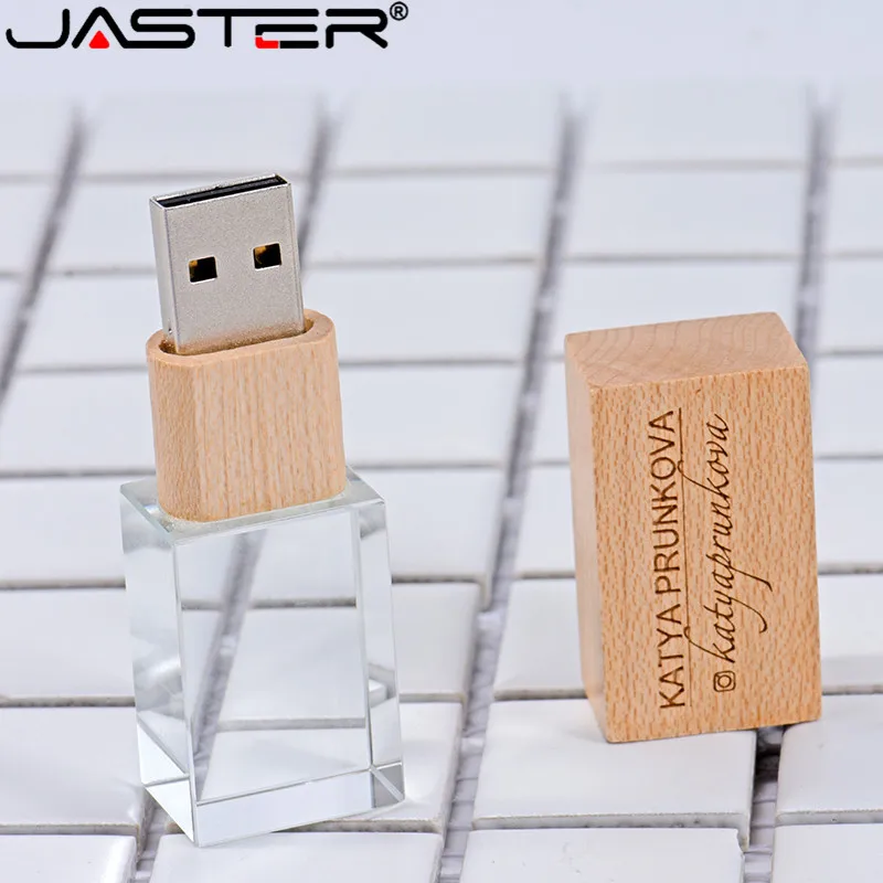 JASTER 10 шт. бесплатный логотип стильный деревянный Кристалл креативный USB флеш-накопитель 4 ГБ 8 ГБ 16 ГБ 32 ГБ 64 Гб Память для фотосъемки U диск