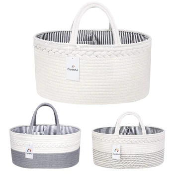

Baby Diaper Storage Box 100% Cotton Rope Baby Room Diaper Storage Basket Diaper Storage Box Suitable For Wet Wipes Toy Storage