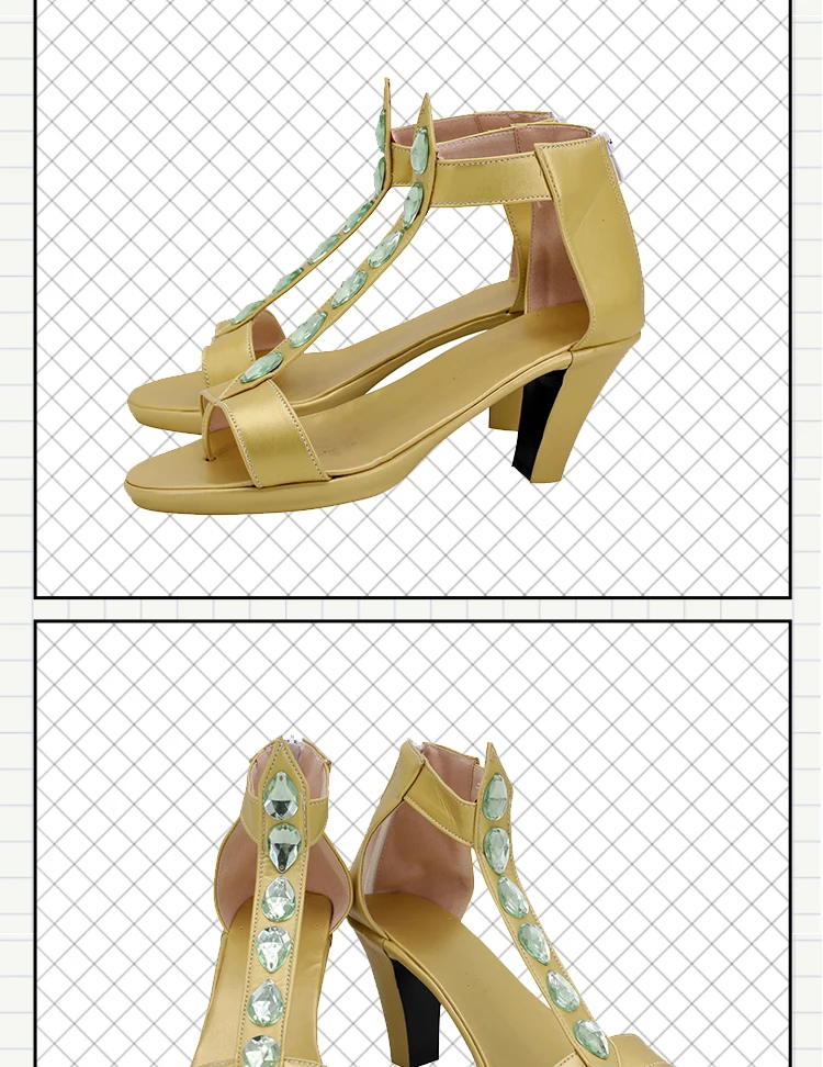 Фильм Алладин косплей принцесса Жасмин туфли на высоком каблуке женские бриллиантовые сандалии с открытым носком обувь золотистого цвета для взрослых на заказ